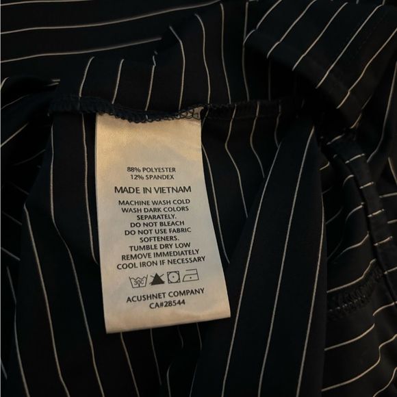 Footjoy Golf Polo Shirt Navy Stripe Mens Sz L - Picture 5 of 5